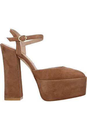 Stuart Weitzman Sandals Skyhi Womens Suede Beige/Cappuccino