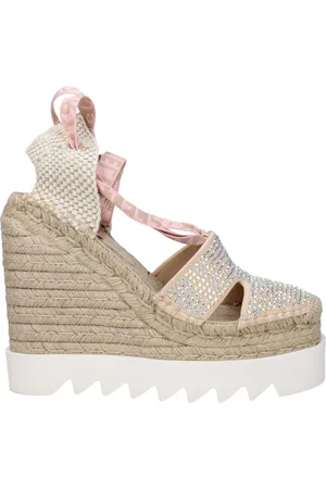 Stella McCartney Wedges Women Satin Beige/Pink Powder
