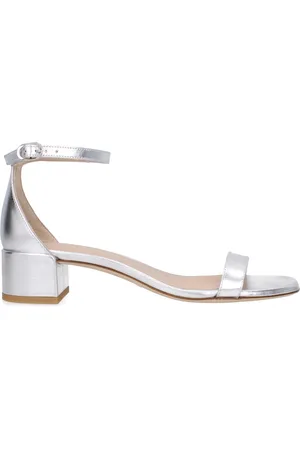 Stuart Weitzman Sandals Nudistcurve Women Leather Silver