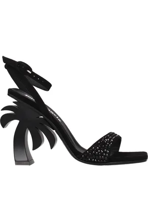 Palm Angels Sandals Women Suede Black