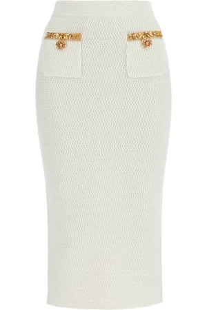Self-Portrait Knitted Lurex Midi Skirt