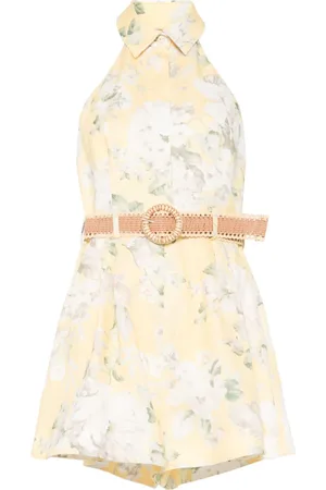 ZIMMERMANN Acacia Printed Linen Playsuit