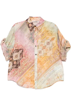 ZIMMERMANN Tallow Printed Silk Shirt