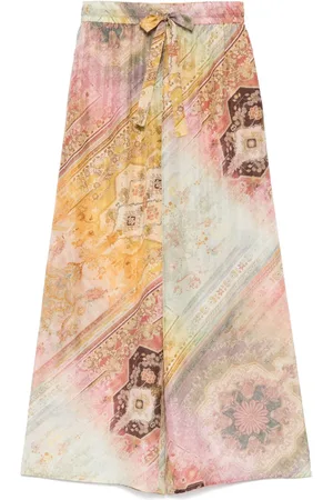 ZIMMERMANN Tallow Printed Silk Trousers