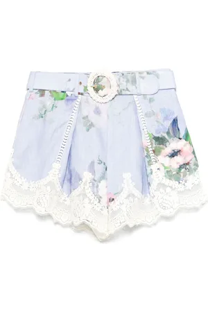 ZIMMERMANN Everley Printed Linen Shorts