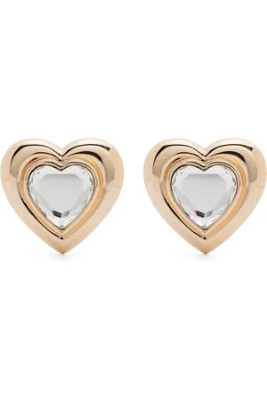 Self-Portrait Gold Crystal Heart Earrings