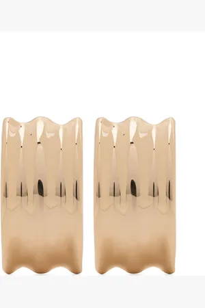 Self-Portrait Gold Ridged Earrings