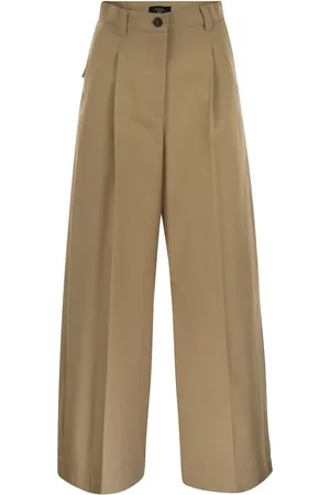 Max Mara Nebbie Wide Cotton Gabardine Trousers