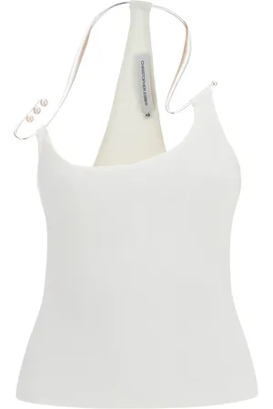 CHRISTOPHER ESBER Viscose Top With Pearl And V Neck