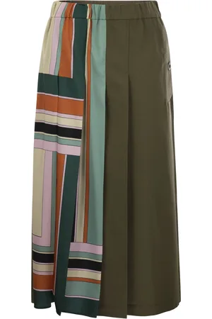 Max Mara Lallo Printed Twill And Gabardine Skirt