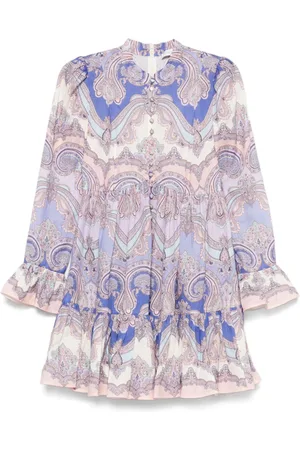 ZIMMERMANN Maxine Printed Linen Mini Dress