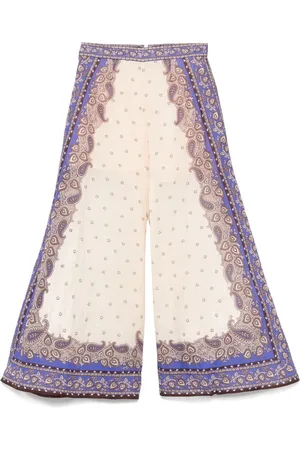 ZIMMERMANN Maxine Wide Leg Printed Trousers