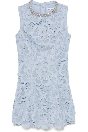 Self-Portrait Short Dress With Floral Lace
