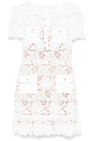 Self-Portrait Short Dress With Floral Lace