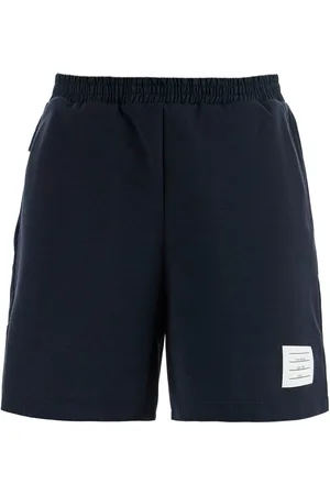 Thom Browne Navy Combo Mid Thigh Ripstop And Wool Shorts