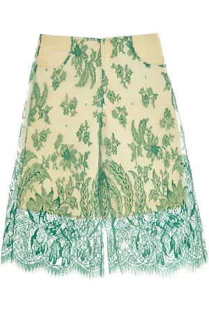 CHRISTOPHER ESBER Mint Lace Shorts With Floral Embroidery