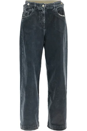The Attico Loose Fit High Waisted Navy Denim Pants