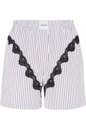 The Attico White And Purple Shorts