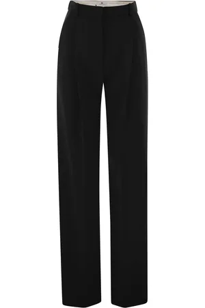 Elisabetta Franchi Crepe Trousers With Satin Details