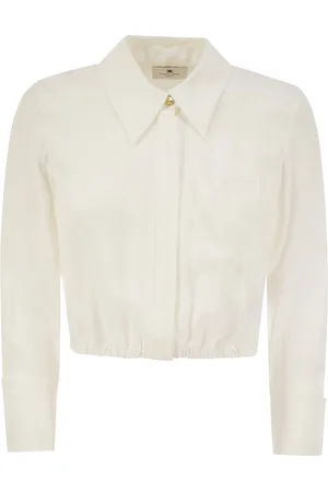 Elisabetta Franchi Georgette Cropped Shirt With Elastic Band
