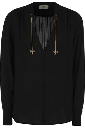 Elisabetta Franchi Georgette Shirt With Charms And Logo