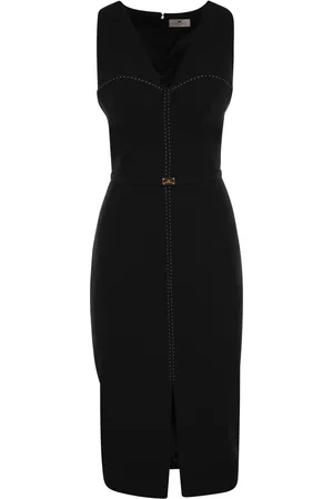 Elisabetta Franchi Crepe Bustier Dress With Contrasting Topstitching