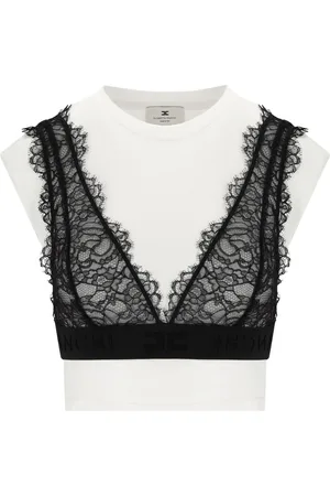 Elisabetta Franchi T Shirt With Lace Bralette