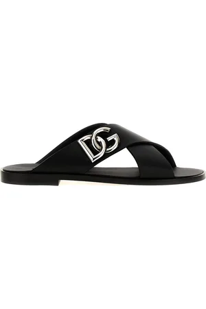Dolce & Gabbana Logo Leather Sandals