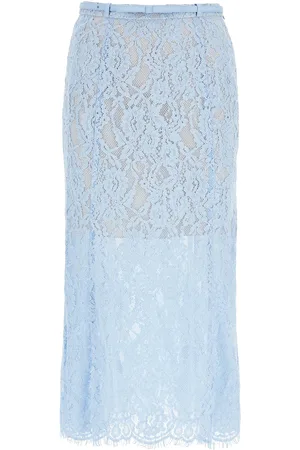 Self-Portrait Lace Midi Skirt In Seven