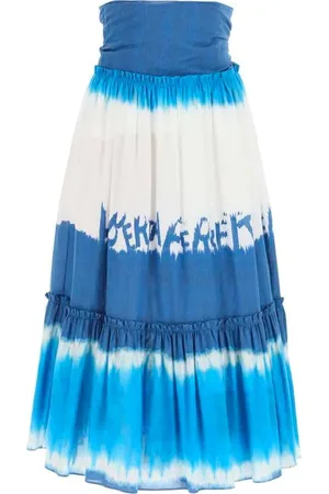 Alberta Ferretti Tie Dye Midi Skirt