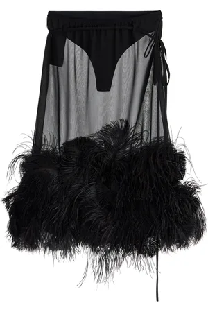 The Attico Midi Skirt With Feathers.
