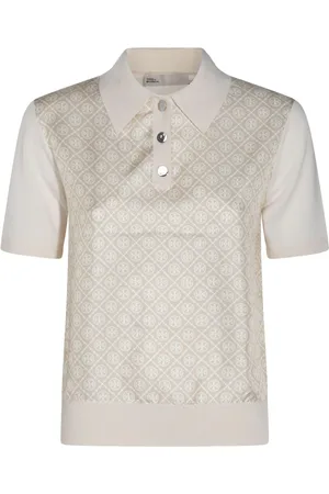 Tory Burch Printed Silk Polo Shirt