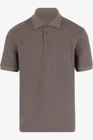 Giorgio Armani Silk And Linen Blend Polo Shirt With Logo