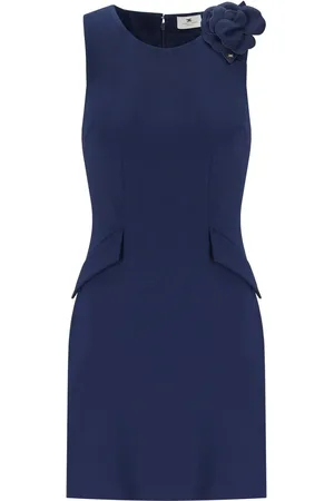 Elisabetta Franchi Oltremare Sheath Dress With Brooch