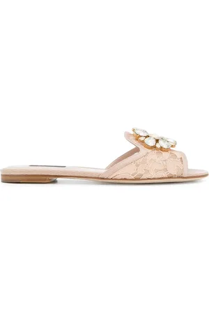 Dolce & Gabbana White Flat Sandals