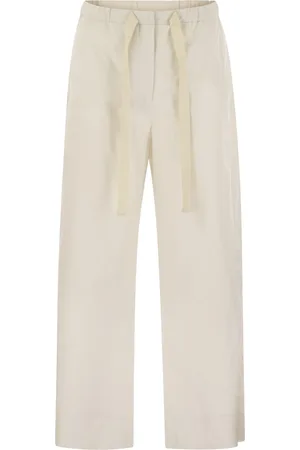 Max Mara Argento Poplin Drawstring Trousers