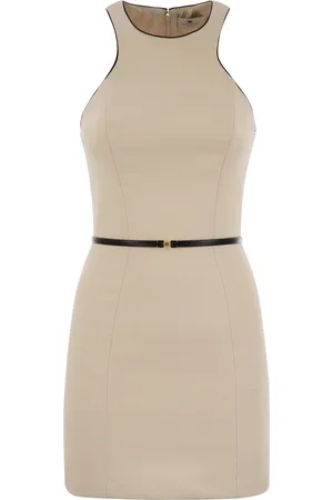 Elisabetta Franchi Crepe Dress With Contrasting Belt