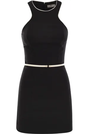 Elisabetta Franchi Crepe Dress With Contrasting Belt