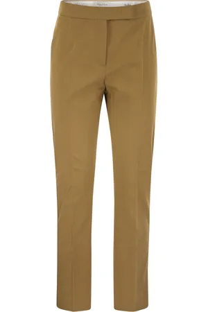 Max Mara Okra Cotton Satin Trousers