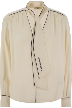 Elisabetta Franchi Georgette Shirt With Scarf And Piping