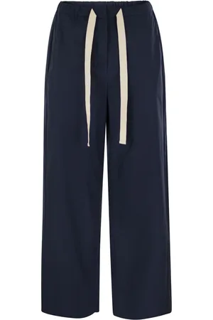 Max Mara Argento Poplin Drawstring Trousers