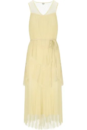 Twin-Set Vanilla Long Pleated Dress