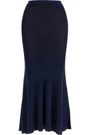 Self-Portrait Long Lurex Knit Skirt