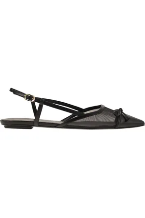 Stuart Weitzman Kitty Leather And Transparent Fabric Slingback