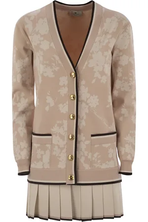 Elisabetta Franchi Knitted Dress In Floral Jacquard