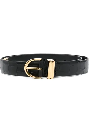 Khaite Bambi Skinny Belt With Gold Hardware