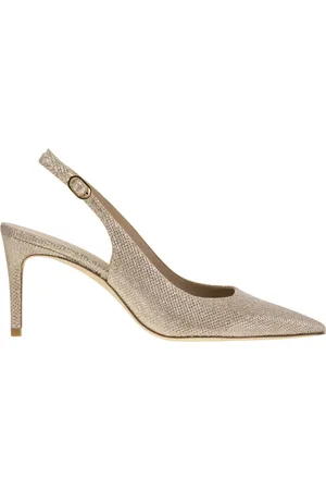 Stuart Weitzman Stuart Power Metallised Fabric Slingback