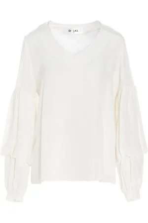 Di.la3 Pari Puff Sleeve Silk Shirt