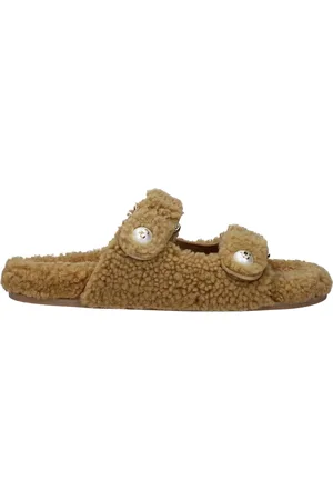 Jimmy Choo Slippers and Hooves Fayence Woman Fabric Brown