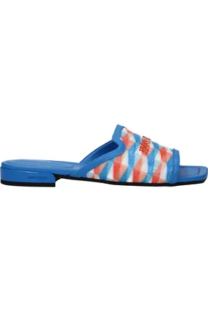 Jimmy Choo Slippers and Hooves Nako Woman Heavenly Fabric/Sky